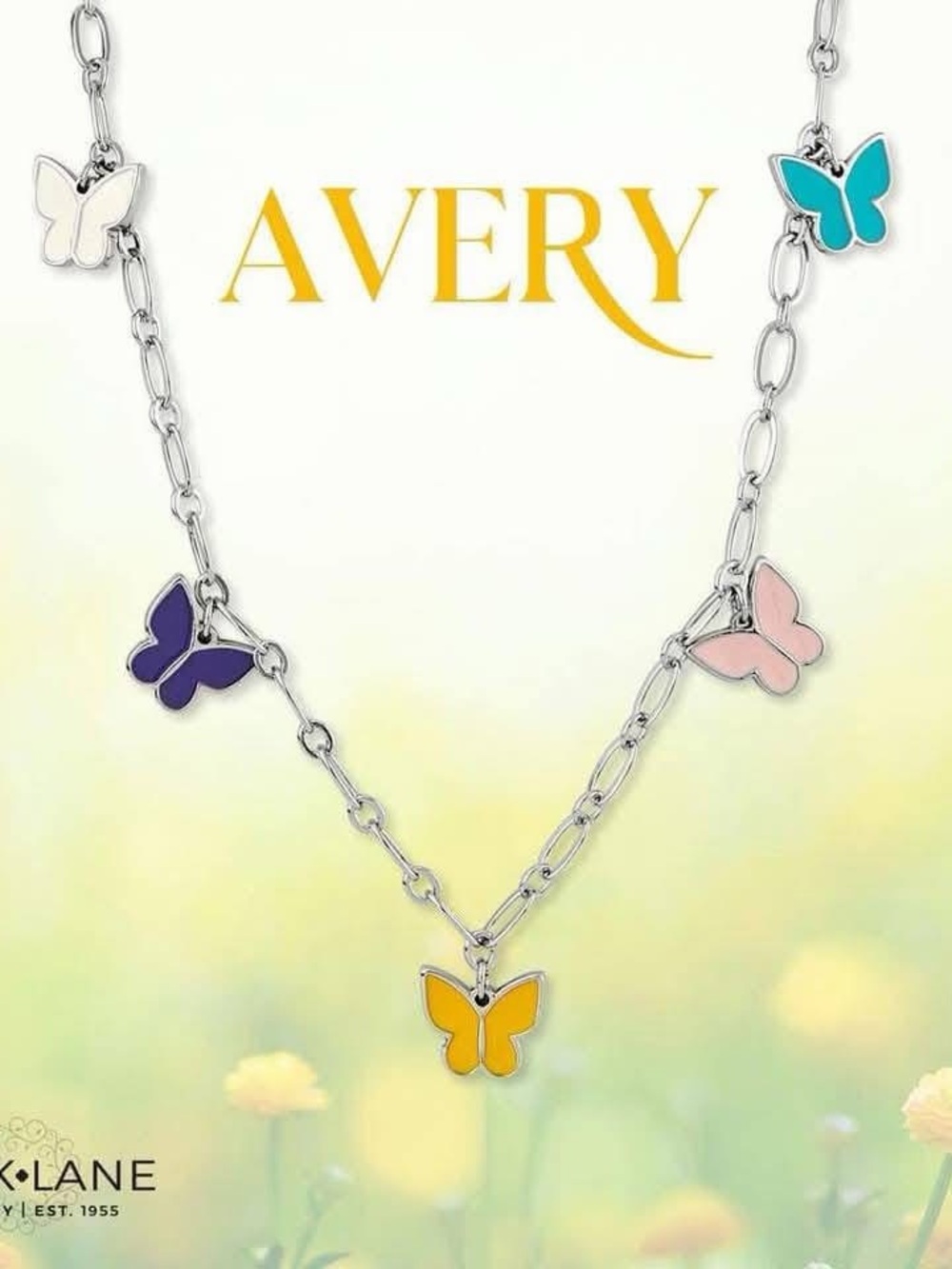 PARK LANE | Avery Butterfly Multi-Color Enamel Necklace Silver Chain NWT